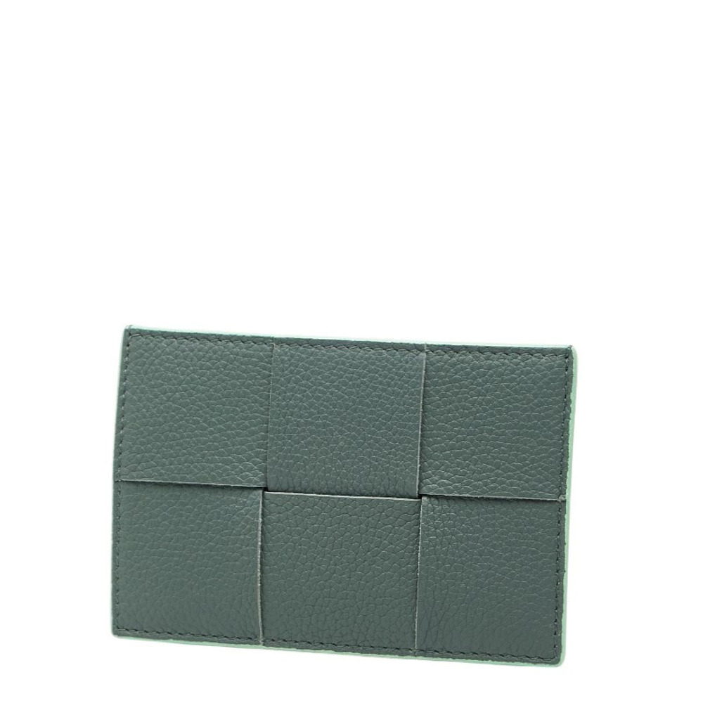 Bottega Veneta Maxi Intrecciato Card Case Wallet Pass Green Leather
